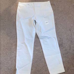 White ankle length pixie pants